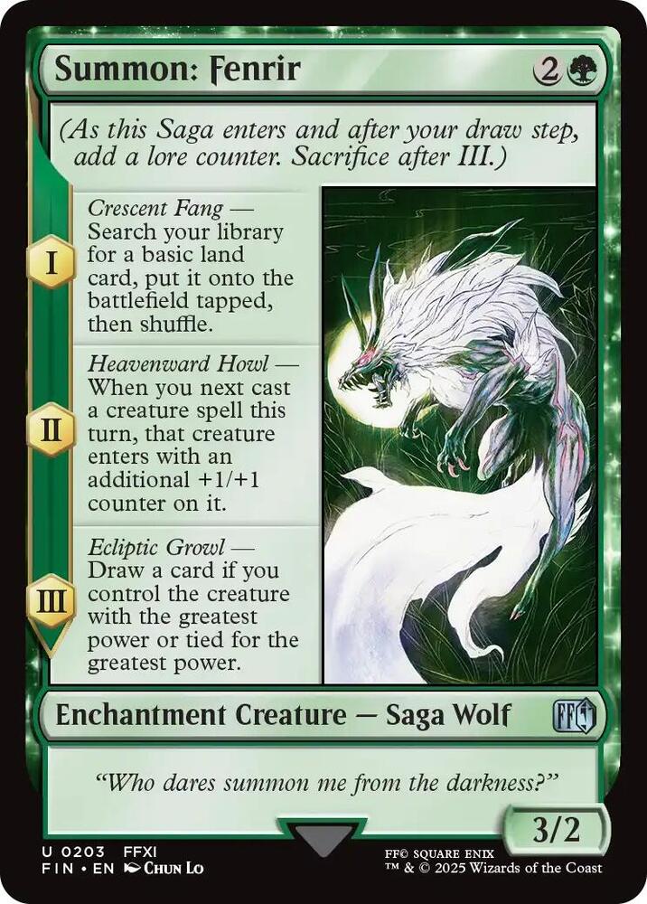 Summon: Fenrir 203 card from FINAL FANTASY