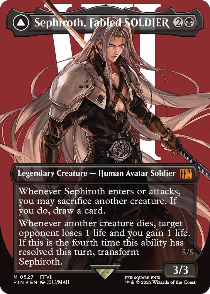 Sephiroth, Fabled SOLDIER (Borderless) (Surge Foil) 527 card from FINAL FANTASY