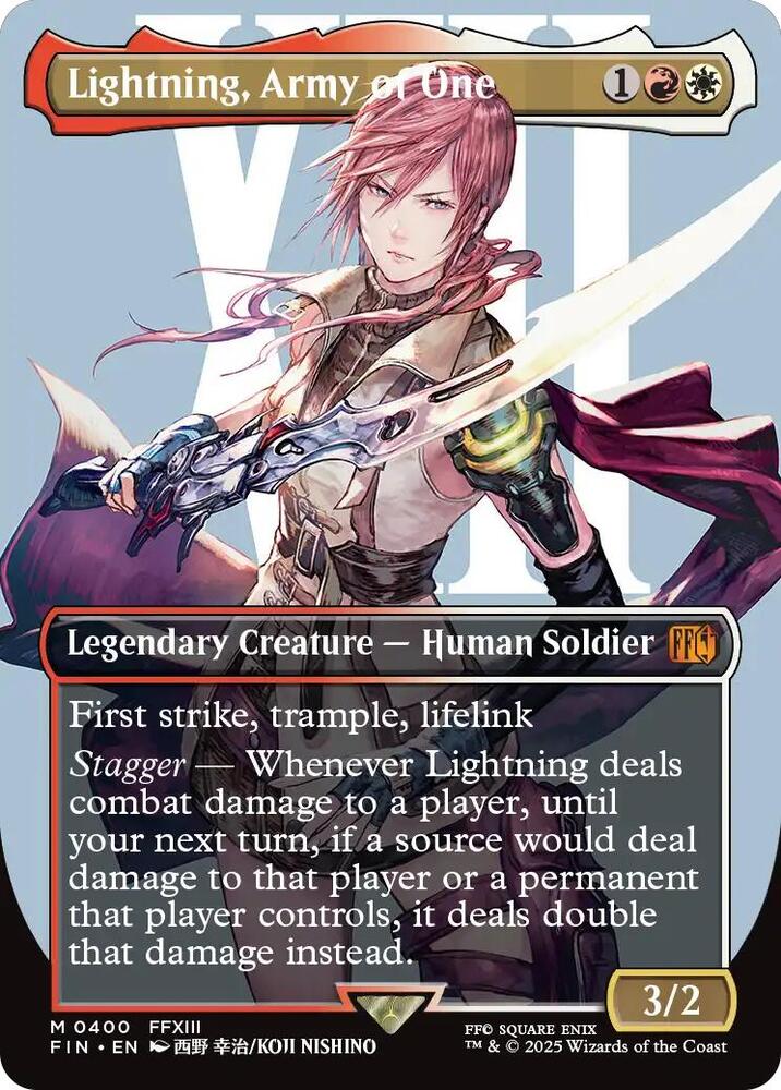 Lightning, Army of One (Borderless) 400 card from FINAL FANTASY
