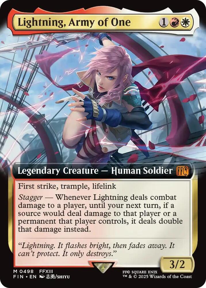 Lightning, Army of One (Extended Art) 498 card from FINAL FANTASY