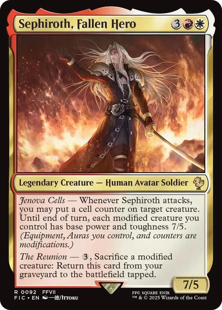 Sephiroth, Fallen Hero 92 card from Commander: FINAL FANTASY