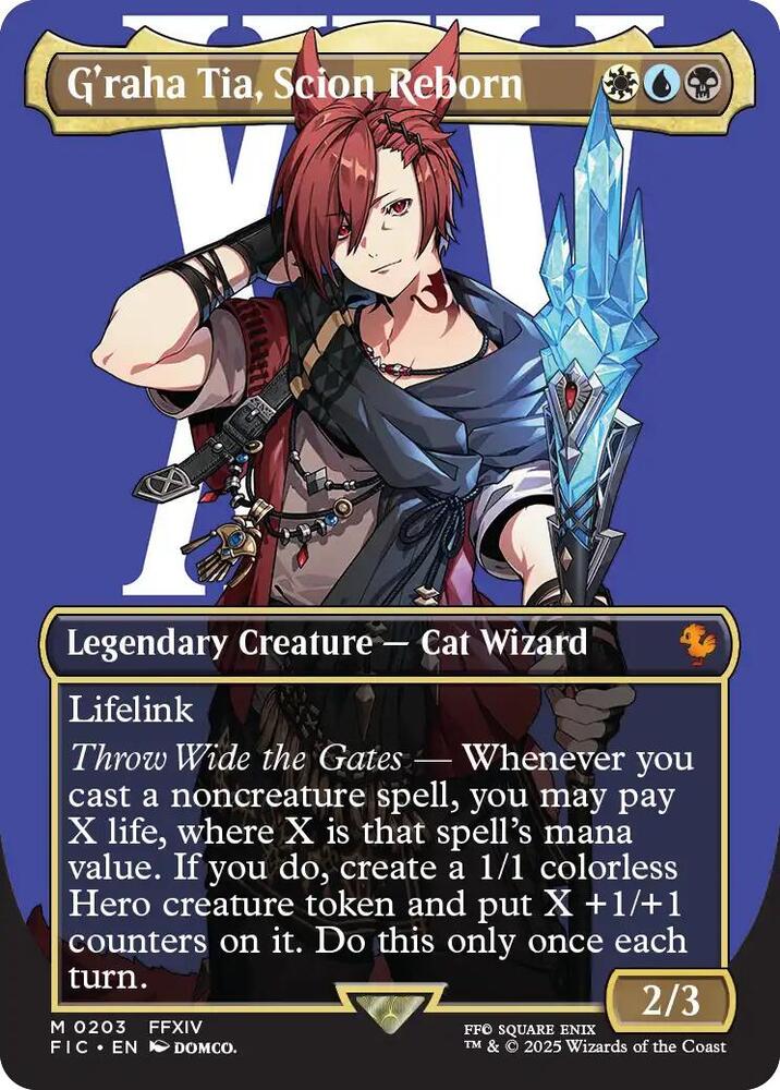 G'raha Tia, Scion Reborn (Borderless) 203 card from Commander: FINAL FANTASY