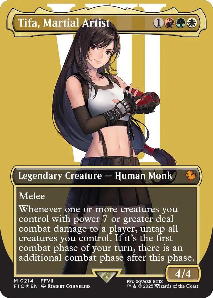 Tifa, Martial Artist (Borderless) (Surge Foil) 214 card from Commander: FINAL FANTASY