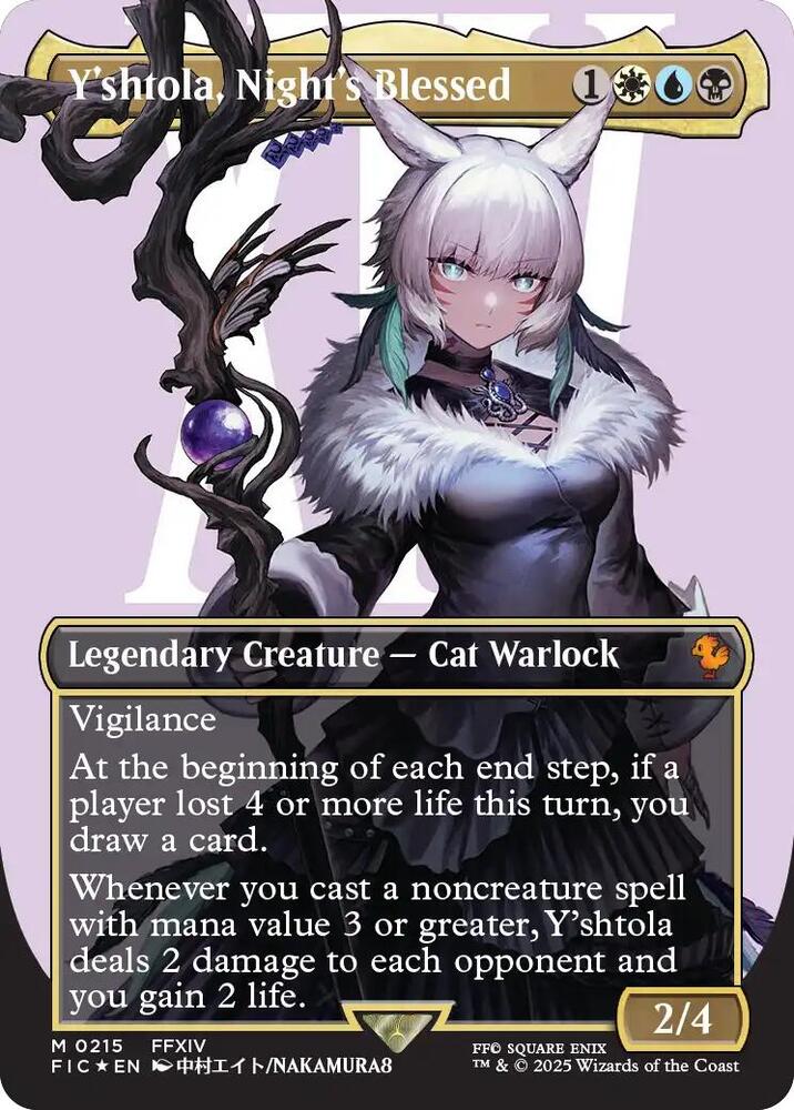 Y'shtola, Night's Blessed (Borderless) (Surge Foil) 215 card from Commander: FINAL FANTASY