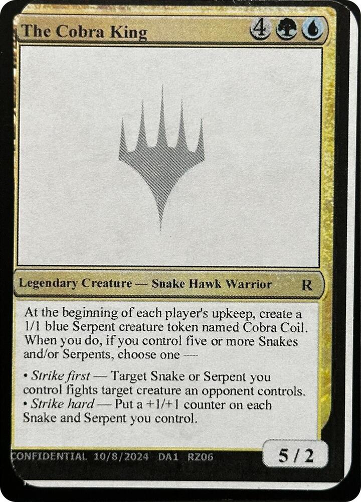 The Cobra King card from Un-Known Event Playtest Cards