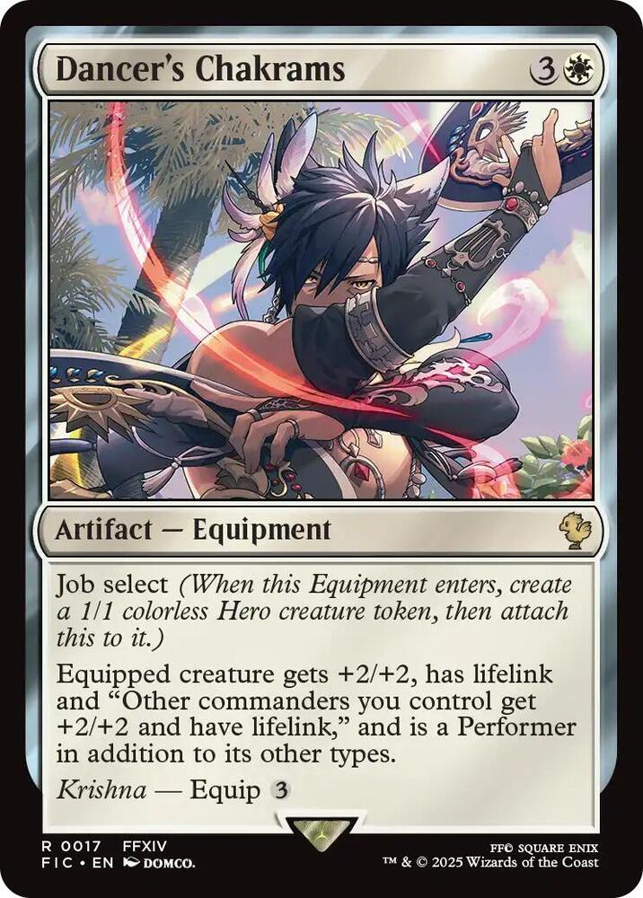 Dancer's Chakrams 17 card from Commander: FINAL FANTASY