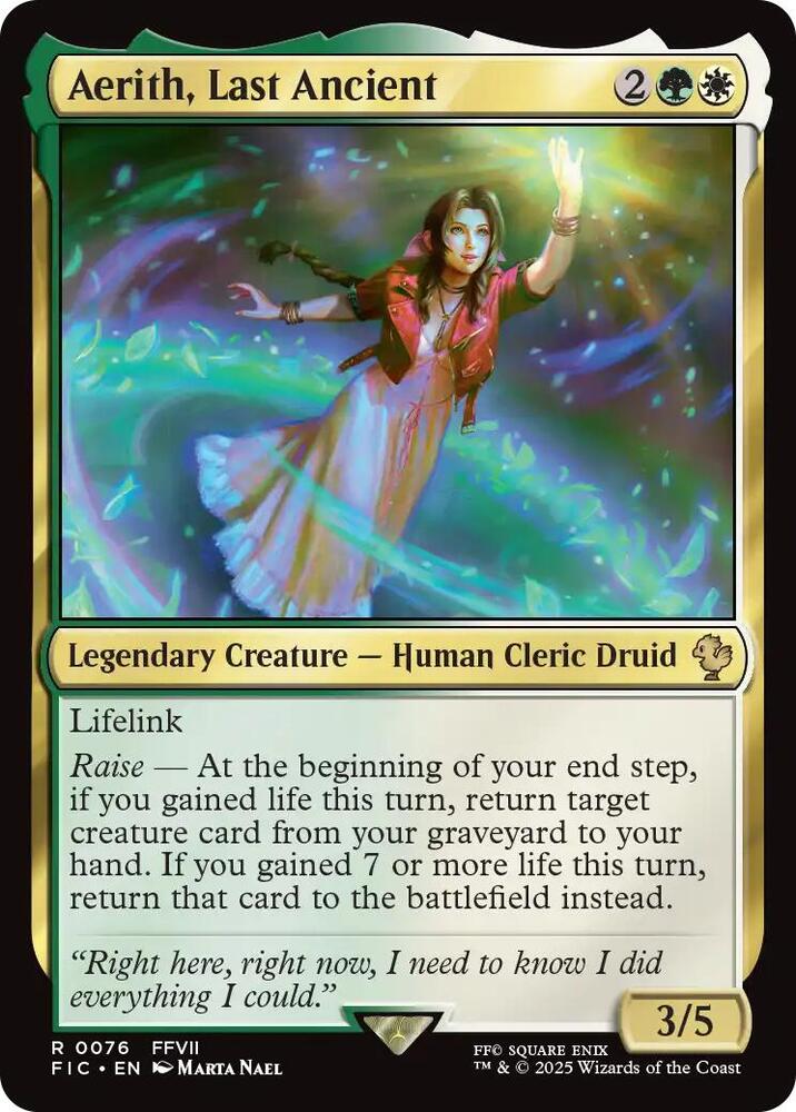 Aerith, Last Ancient 76 card from Commander: FINAL FANTASY