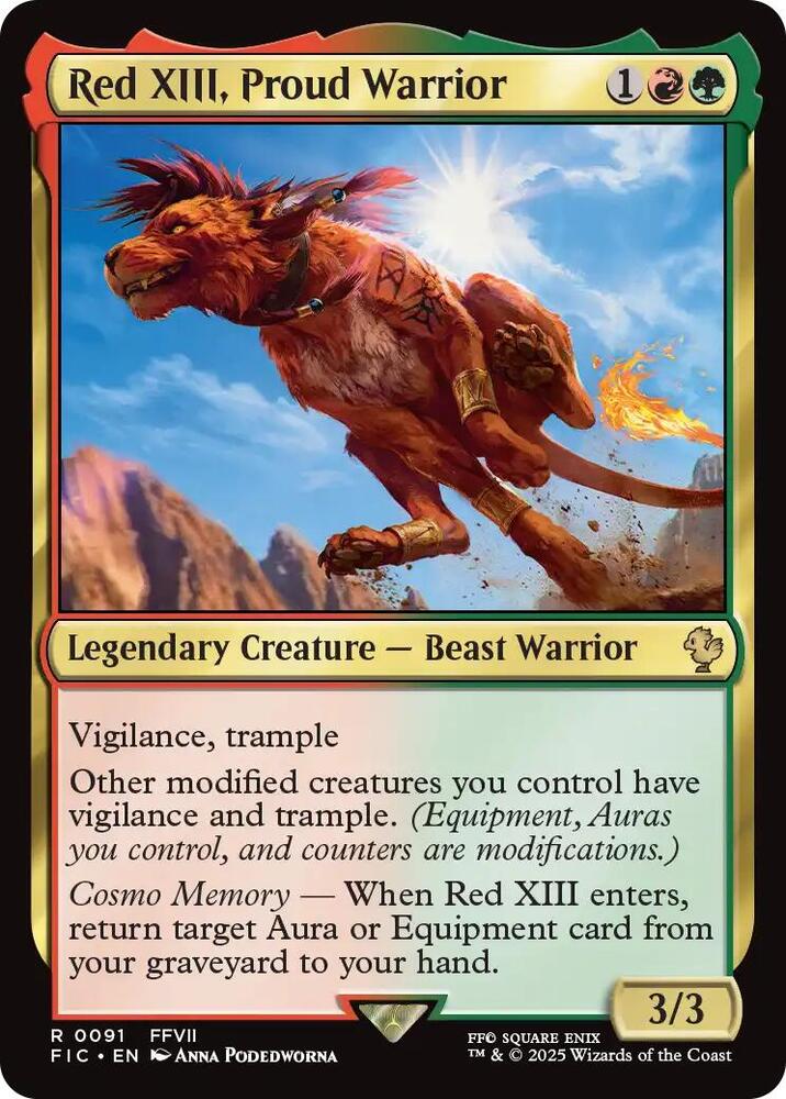 Red XIII, Proud Warrior 91 card from Commander: FINAL FANTASY