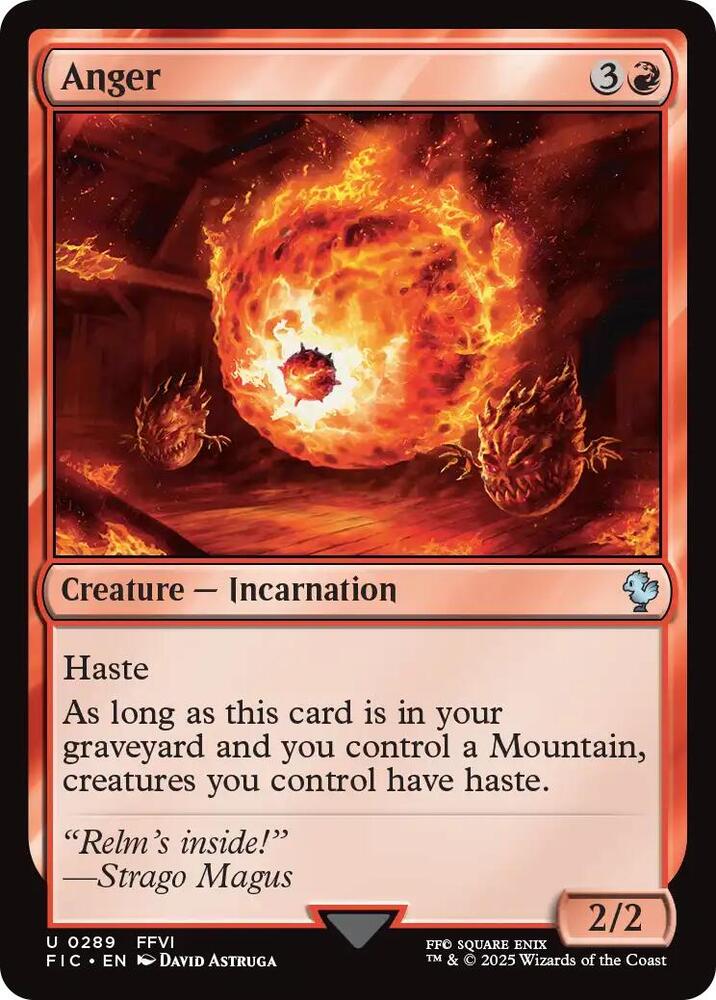 Anger 289 card from Commander: FINAL FANTASY