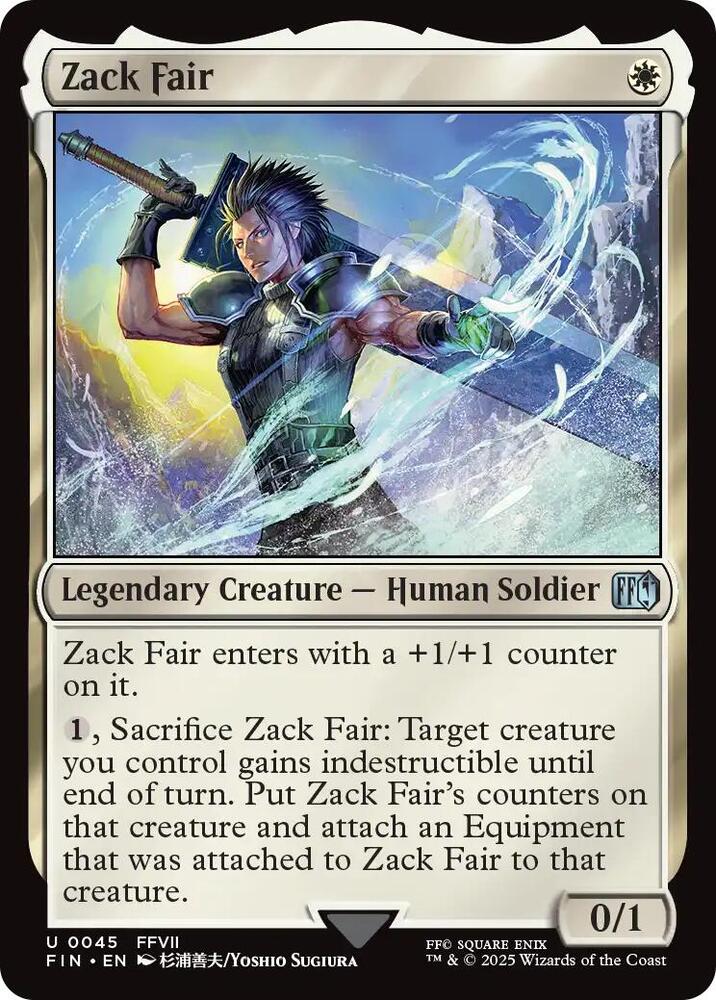 Zack Fair 45 card from FINAL FANTASY