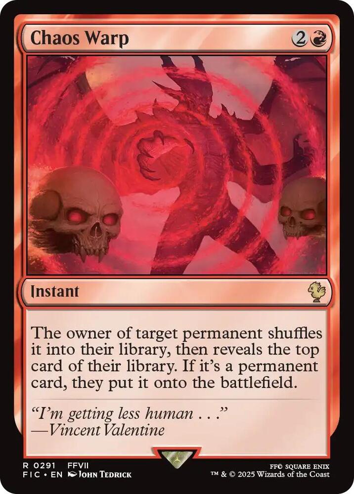 Chaos Warp 291 card from Commander: FINAL FANTASY