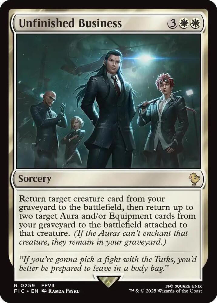 Unfinished Business 259 card from Commander: FINAL FANTASY