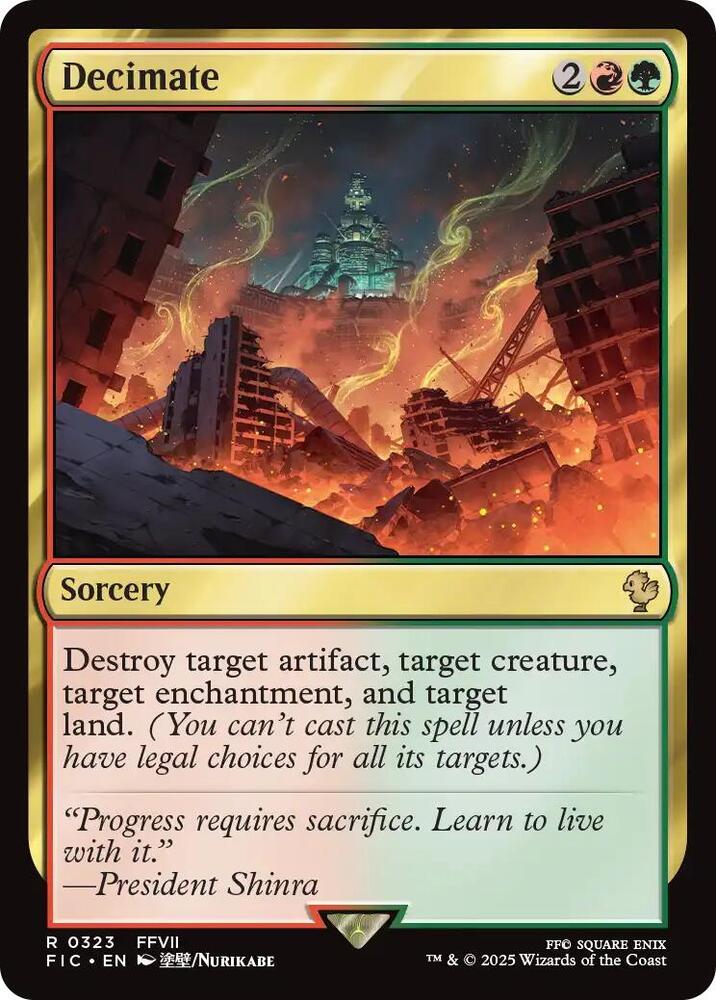 Decimate 323 card from Commander: FINAL FANTASY