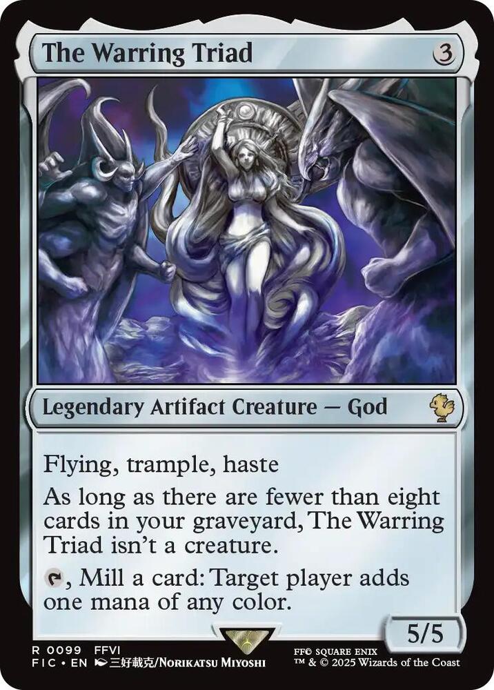 The Warring Triad 99 card from Commander: FINAL FANTASY