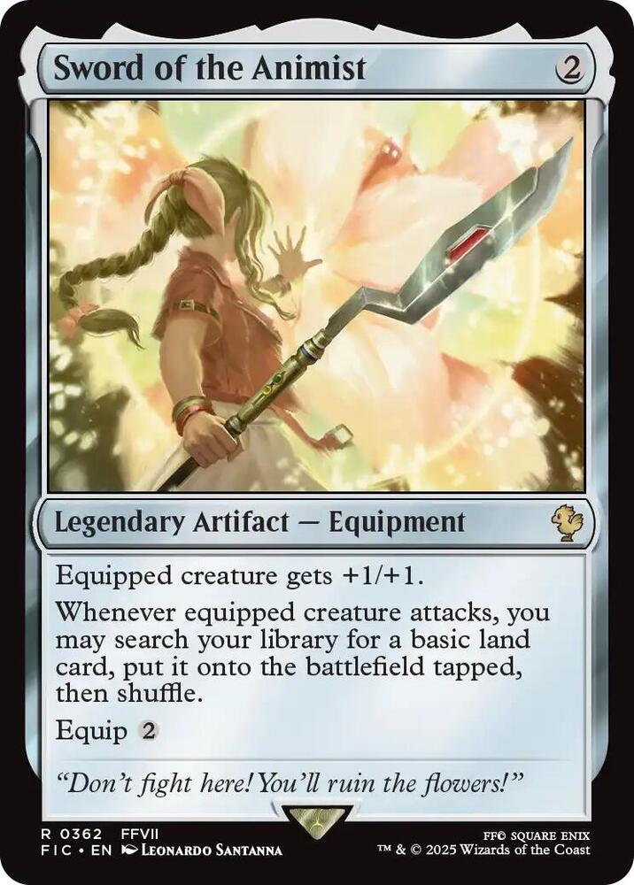 Sword of the Animist 362 card from Commander: FINAL FANTASY