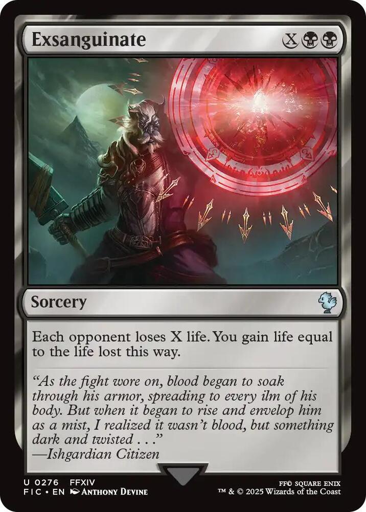 Exsanguinate 276 card from Commander: FINAL FANTASY