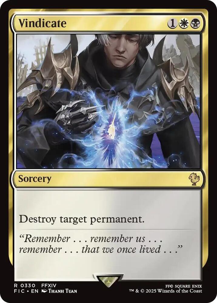 Vindicate 330 card from Commander: FINAL FANTASY