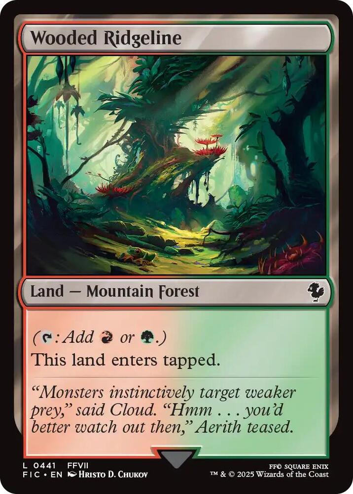 Wooded Ridgeline 441 card from Commander: FINAL FANTASY