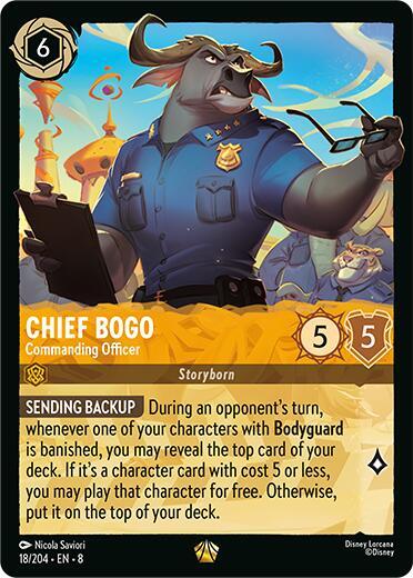 Chief Bogo- Commanding Officer 18/204 card from Reign of Jafar