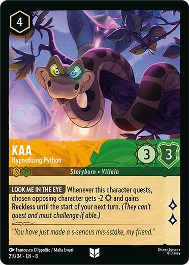 Kaa - Hypnotizing Python 21/204 card from Reign of Jafar