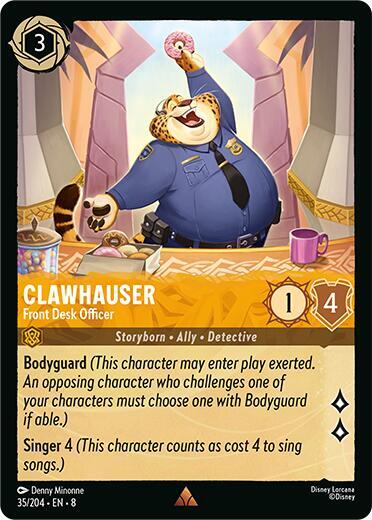 Clawhauser - Front Desk Officer 35/204 card from Reign of Jafar