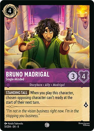 Bruno Madrigal - Single-Minded 51/204 card from Reign of Jafar