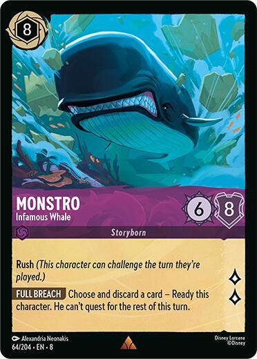 Monstro - Infamous Whale 64/204 card from Reign of Jafar