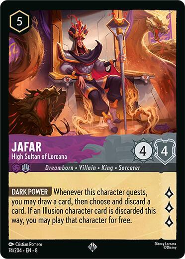 Jafar - High Sultan of Lorcana 74/204 card from Reign of Jafar