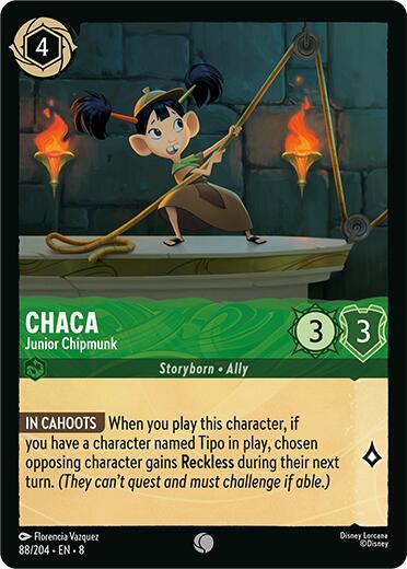 Chaca - Junior Chipmunk 88/204 card from Reign of Jafar