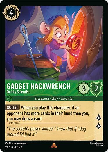 Gadget Hackwrench - Quirky Scientist 99/204 card from Reign of Jafar