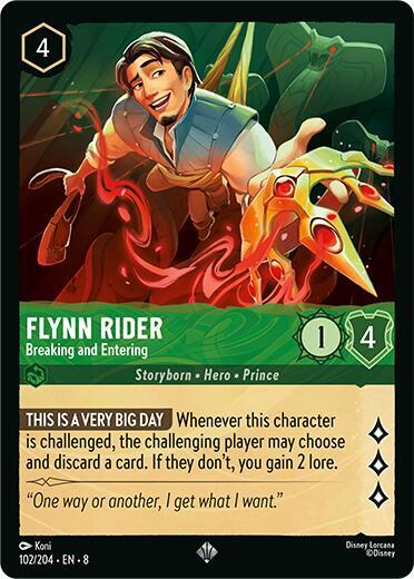 Flynn Rider - Breaking and Entering 102/204 card from Reign of Jafar