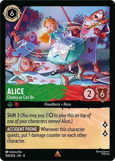 Alice - Clumsy as Can Be 104/204 card from Reign of Jafar