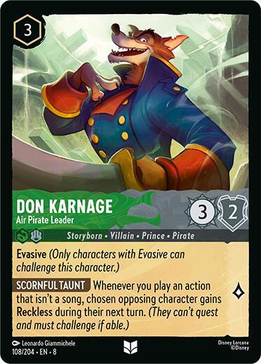 Don Karnage - Air Pirate Leader 108/204 card from Reign of Jafar