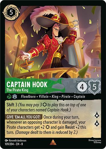 Captain Hook - The Pirate King 109/204 card from Reign of Jafar