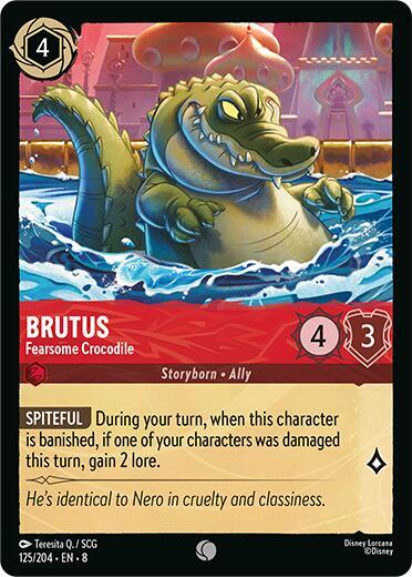 Brutus - Fearsome Crocodile 125/204 card from Reign of Jafar