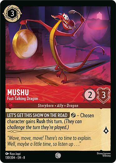 Mushu - Fast-Talking Dragon 130/204 card from Reign of Jafar