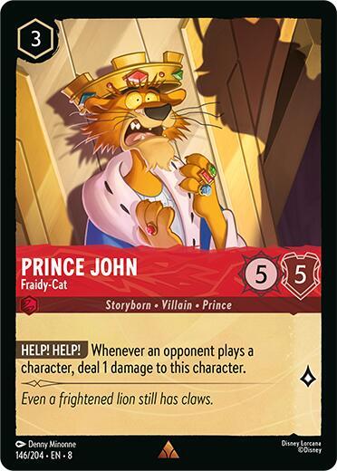 Prince John - Fraidy-Cat 146/204 card from Reign of Jafar