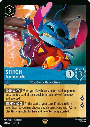 Stitch - Experiment 626 166/204 card from Reign of Jafar