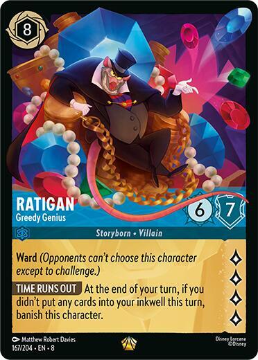 Ratigan - Greedy Genius 167/204 card from Reign of Jafar