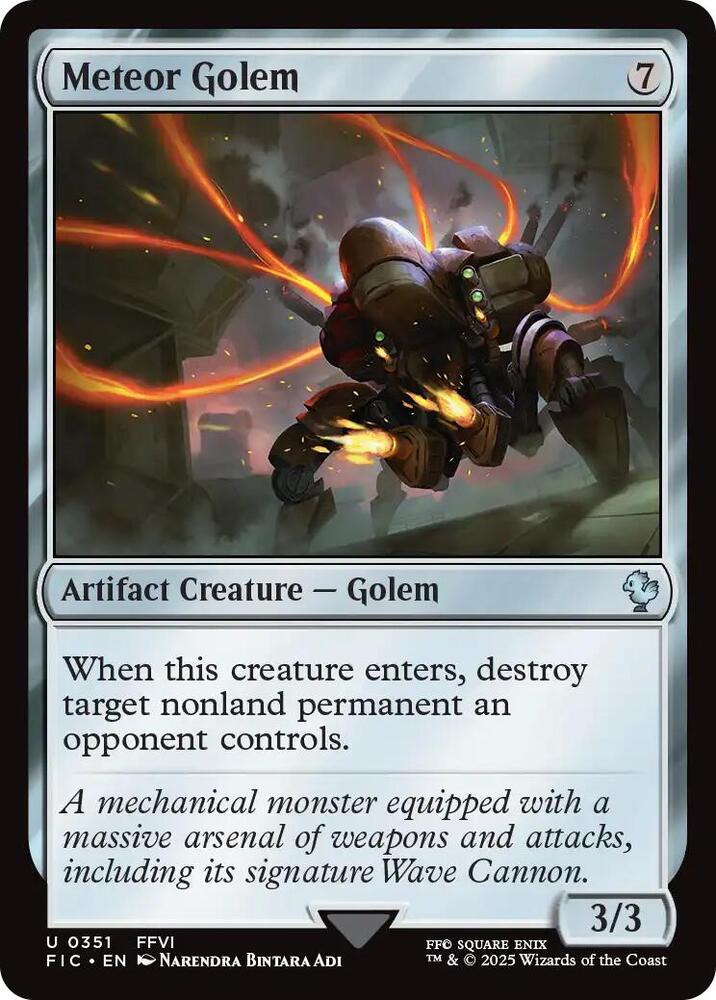 Meteor Golem 351 card from Commander: FINAL FANTASY