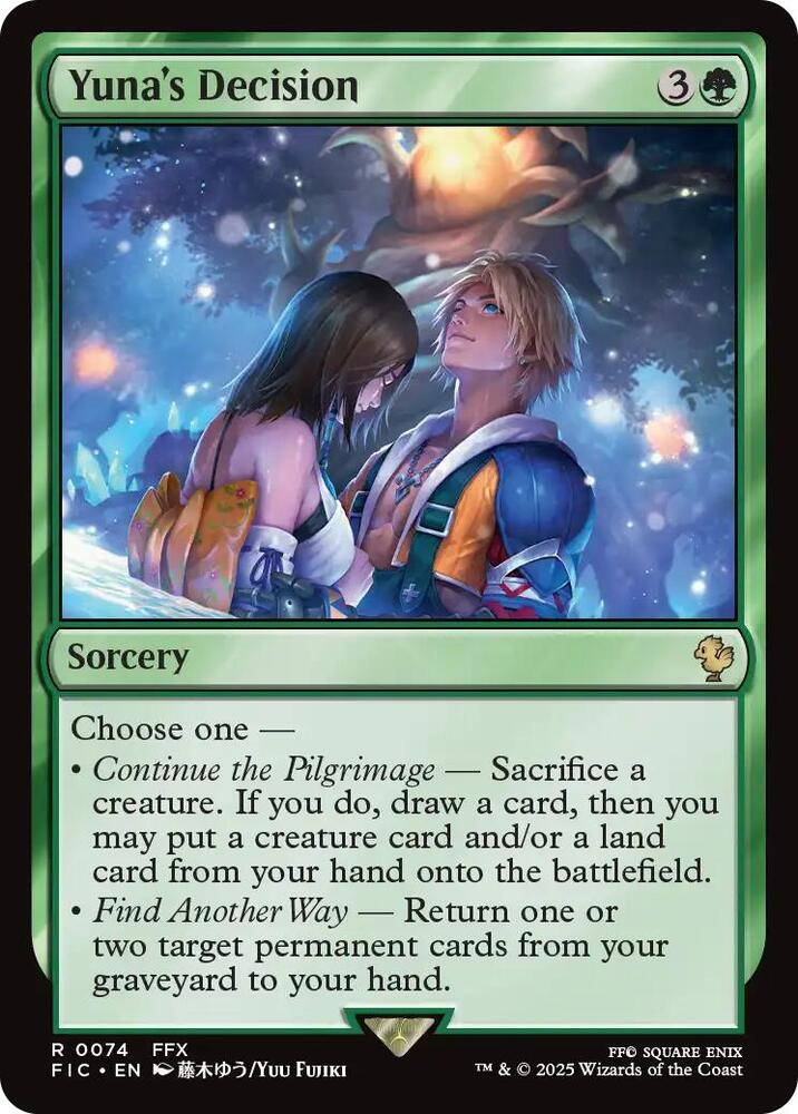 Yuna's Decision 74 card from Commander: FINAL FANTASY