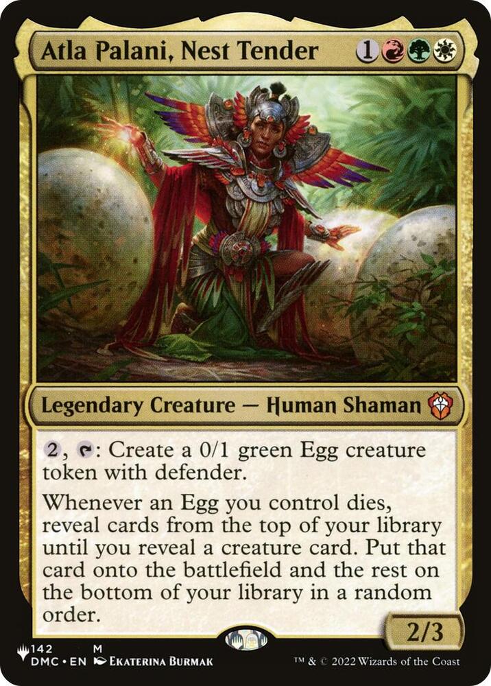 Atla Palani, Nest Tender 142 card from The List Reprints