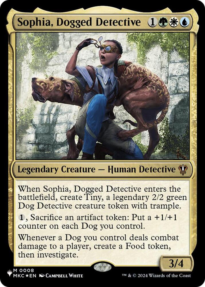 Sophia, Dogged Detective 8 card from The List Reprints