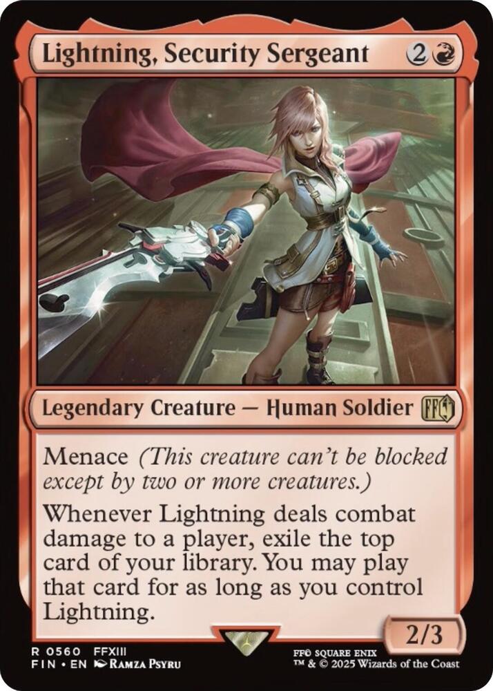 Lightning, Security Sergeant 560 card from FINAL FANTASY