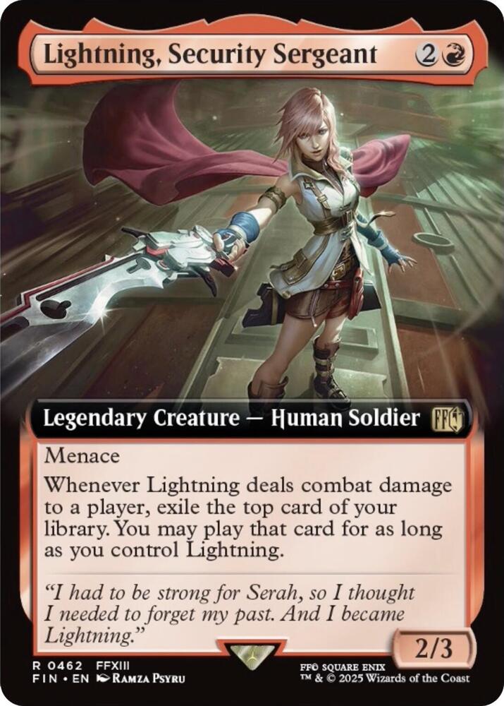 Lightning, Security Sergeant (Extended Art) 462 card from FINAL FANTASY