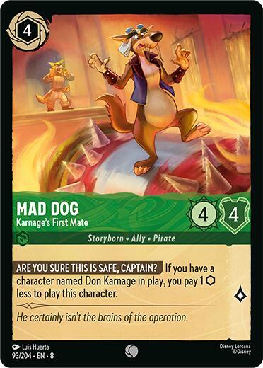 Mad Dog - Karnage's First Mate 93/204 card from Reign of Jafar