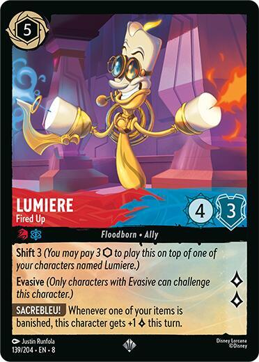 Lumiere - Fired Up 139/204 card from Reign of Jafar