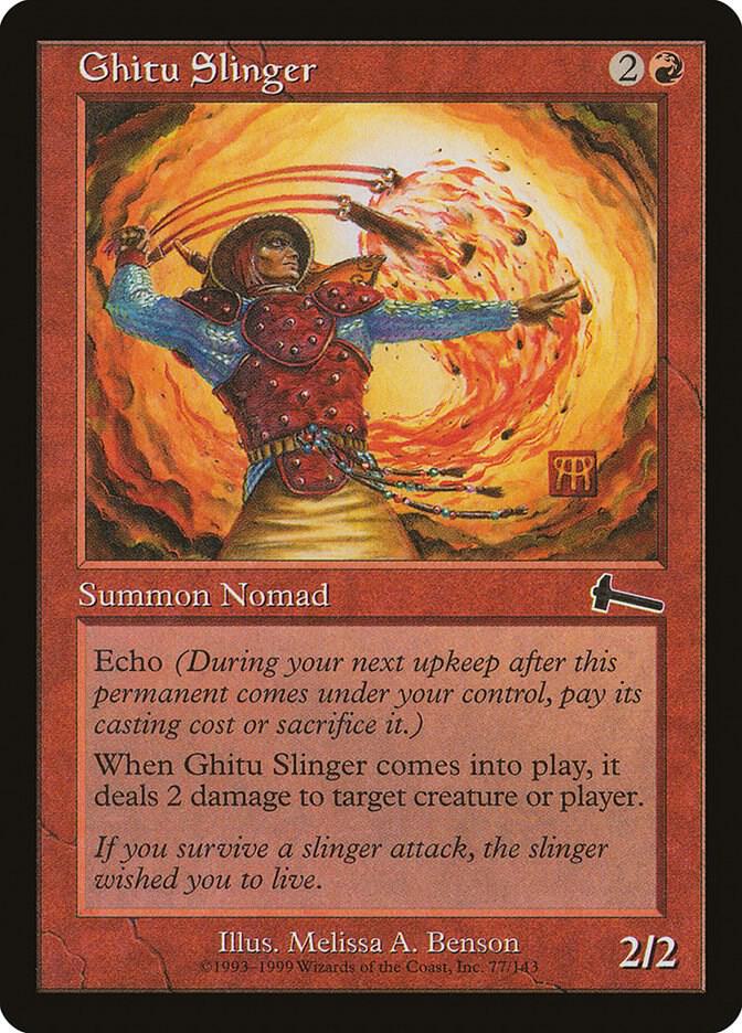 Ghitu Slinger 77 card from Urza's Legacy