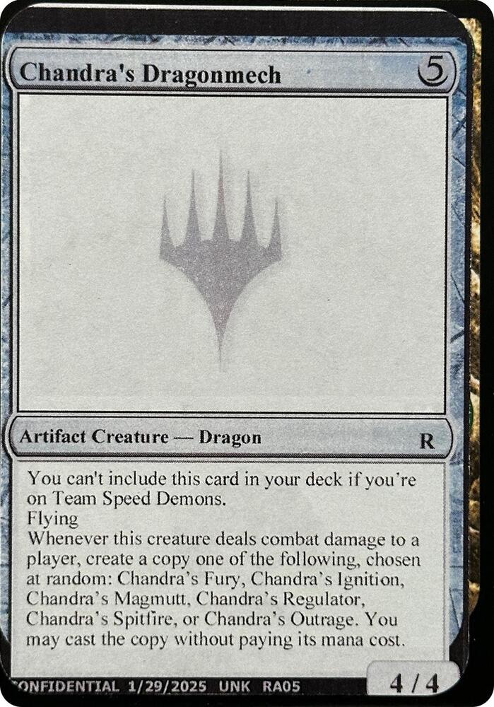 Chandra's Dragonmech card from Un-Known Event Playtest Cards
