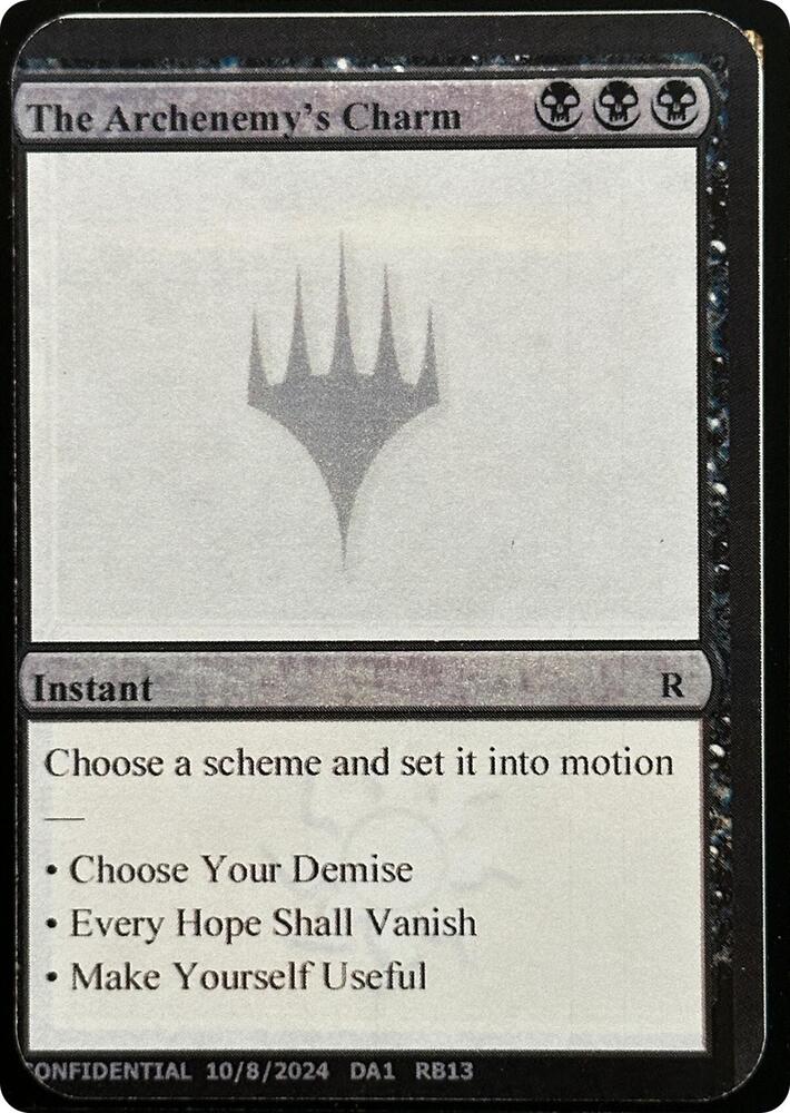 The Archenemy's Charm card from Un-Known Event Playtest Cards